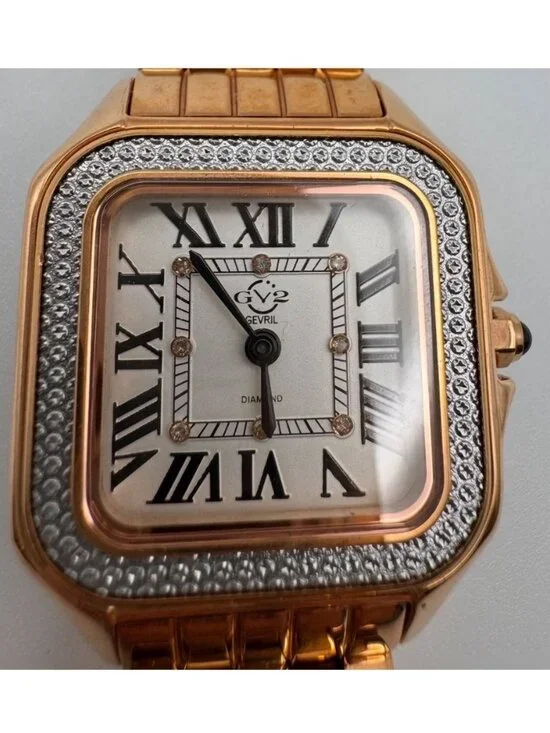 GV2 Gevril Milan 12101 Diamond Watch Rose Gold Swiss Quartz 027/500 Working - Picture 4 of 13
